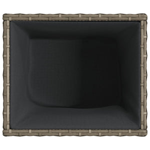 Grauer Pflanzkübel Poly Rattan 36x30x32 cm