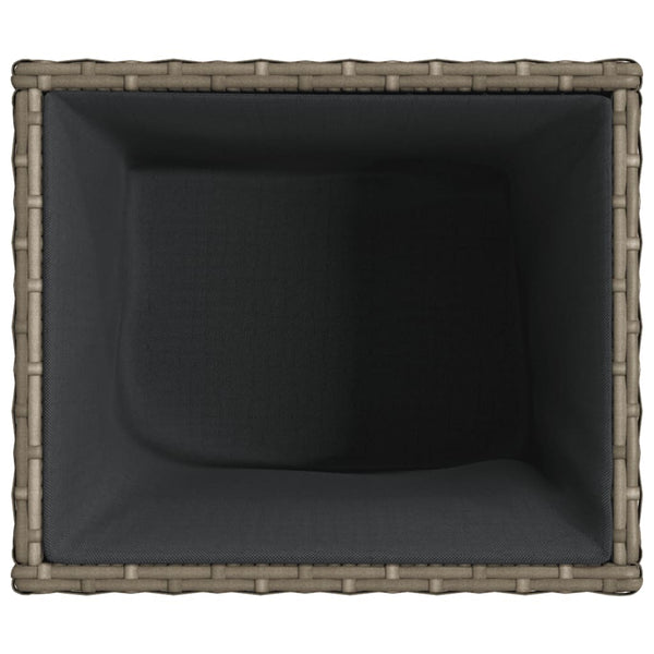 Grauer Pflanzkübel Poly Rattan 36x30x32 cm