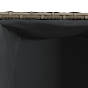 Grauer Pflanzkübel Poly Rattan 36x30x32 cm