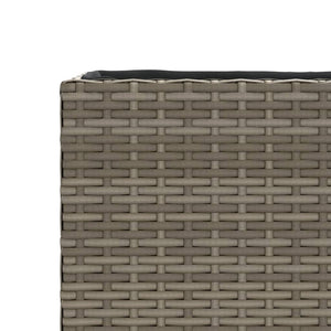 Grauer Pflanzkübel Poly Rattan 36x30x32 cm