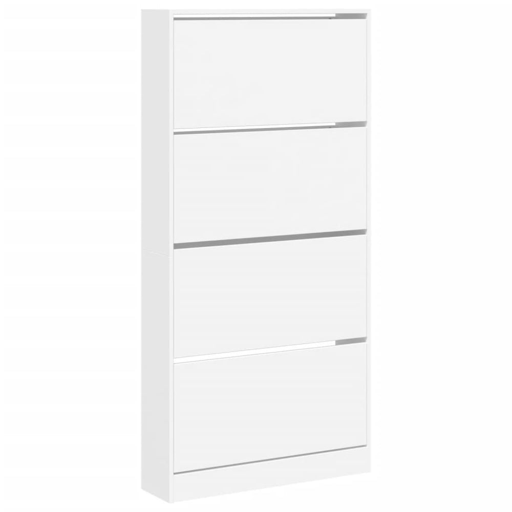 Schuhschrank Weiß mit 4 Klappen