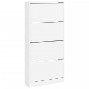 vidaXL Meuble à chaussures avec 4 abattants Blanc 80x21x163,5 cm