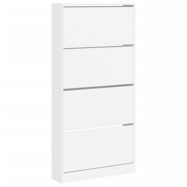 vidaXL Meuble à chaussures avec 4 abattants Blanc 80x21x163,5 cm