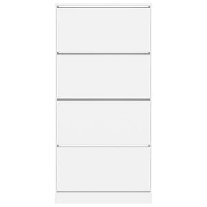 vidaXL Meuble à chaussures avec 4 abattants Blanc 80x21x163,5 cm