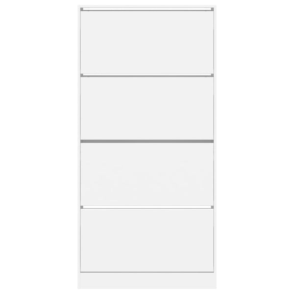 vidaXL Meuble à chaussures avec 4 abattants Blanc 80x21x163,5 cm