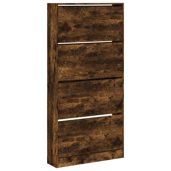 Schuhschrank Räuchereiche mit 4 Klappen