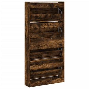 Schuhschrank Räuchereiche mit 4 Klappen