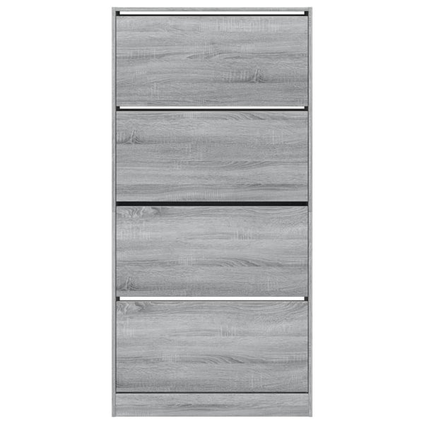 vidaXL Meuble à chaussures avec 4 abattants gris et chêne sonoma 80x21x163,5 cm