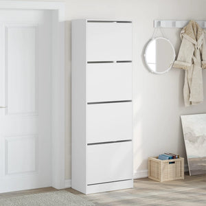 Weißer Schuhschrank mit 4 Klappen