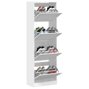 Weißer Schuhschrank mit 4 Klappen