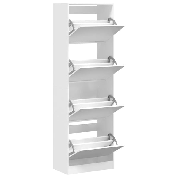 Weißer Schuhschrank mit 4 Klappen