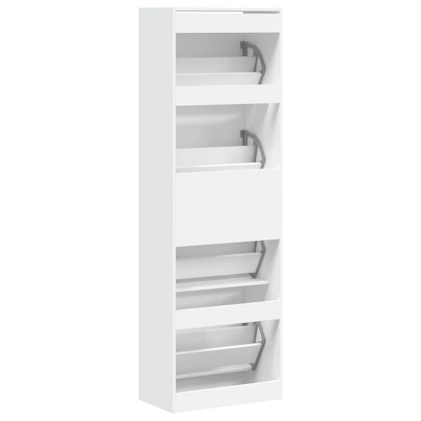 Weißer Schuhschrank mit 4 Klappen