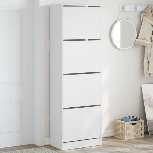 Weißer Schuhschrank mit 4 Klappen
