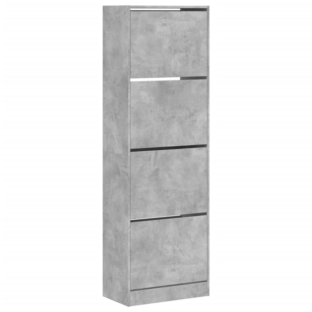 Schuhschrank Betongrau mit 4 Klappen