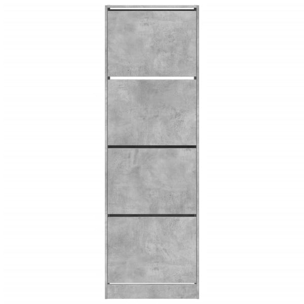 vidaXL Armoire à chaussures avec 4 abattants gris béton 60x34x187,5 cm