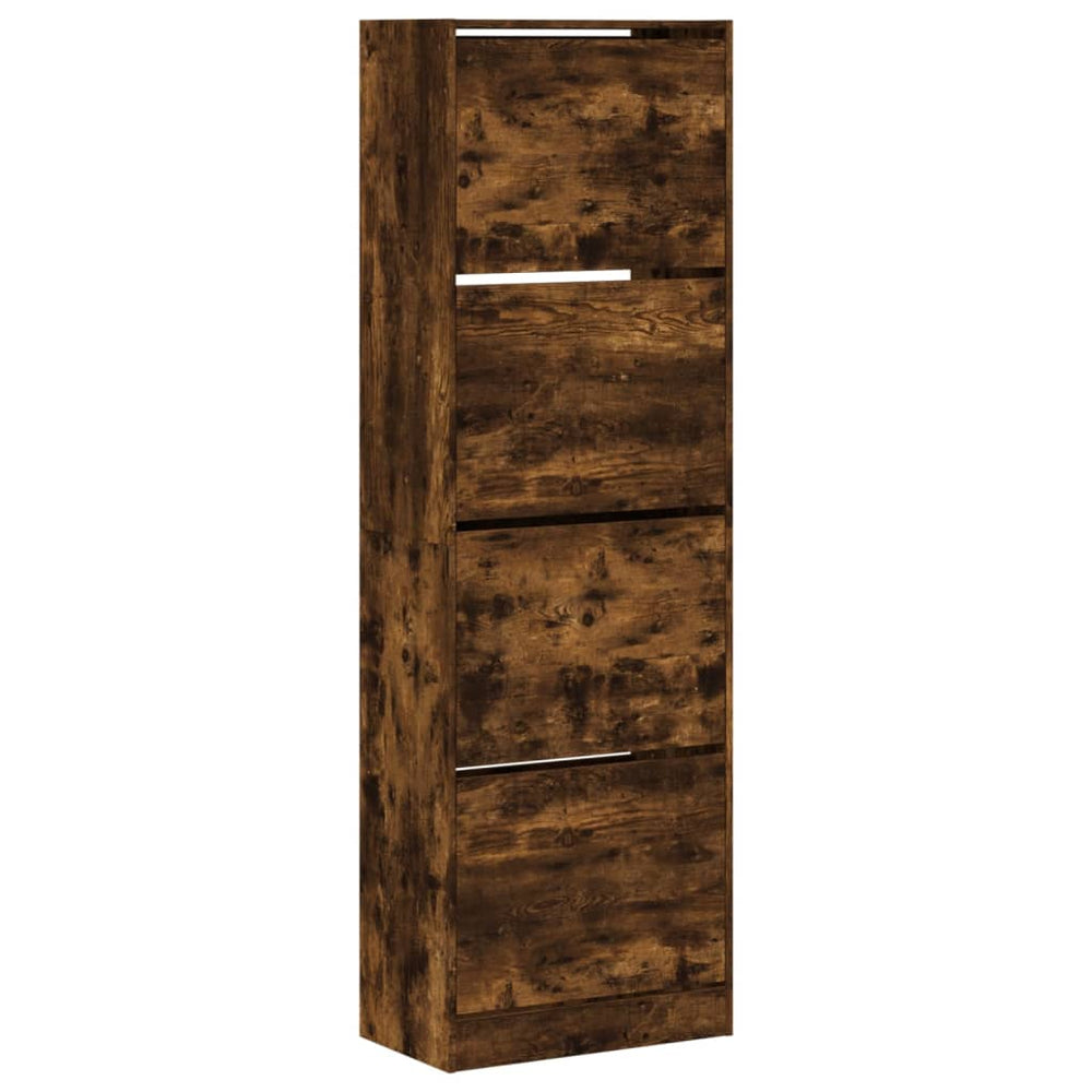 Schuhschrank Räuchereiche mit 4 Klappen