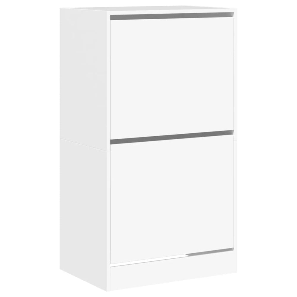Schuhschrank Weiß mit 2 Klappen 60x108 cm