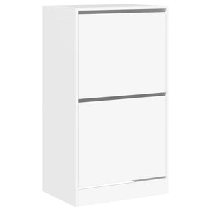 Schuhschrank Weiß mit 2 Klappen 60x108 cm