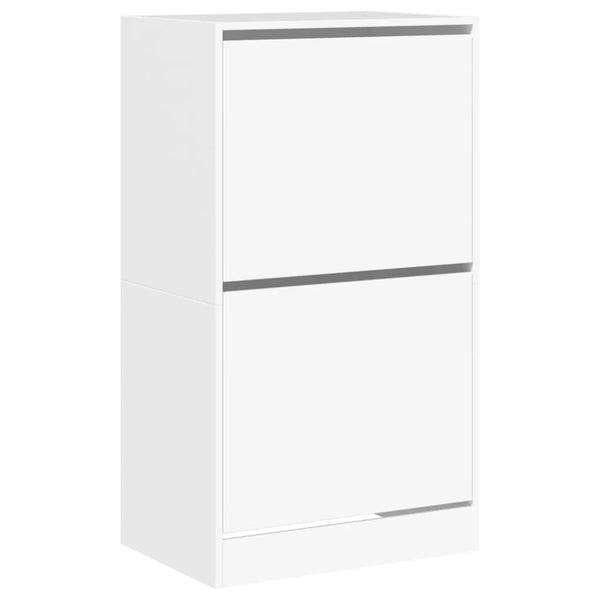 Schuhschrank Weiß mit 2 Klappen 60x108 cm