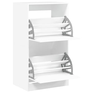Schuhschrank Weiß mit 2 Klappen 60x108 cm