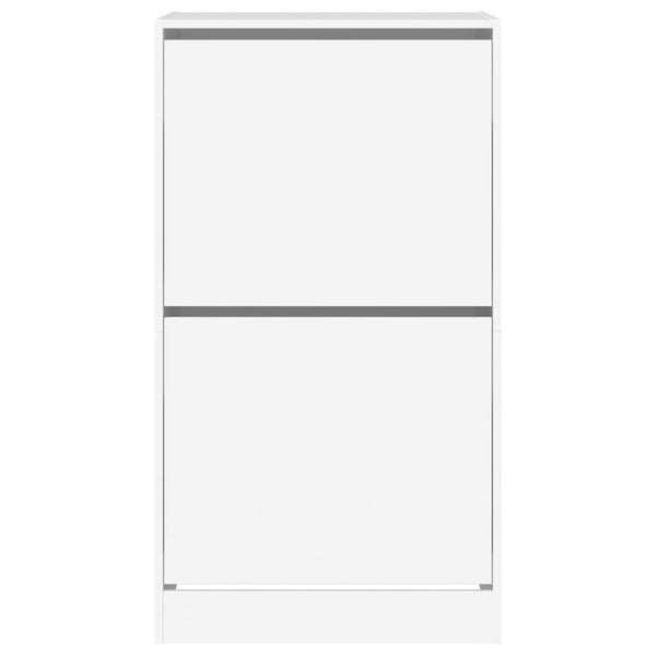 Schuhschrank Weiß mit 2 Klappen 60x108 cm