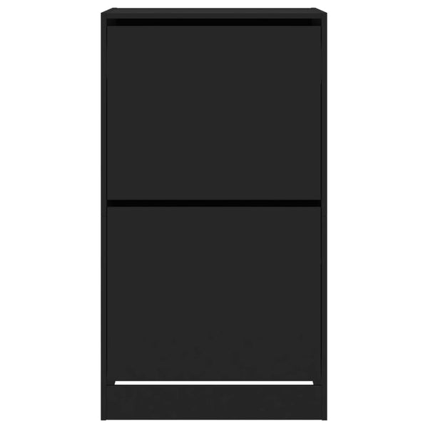 Schuhschrank Schwarz mit 2 Klappen