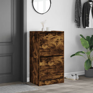 Schuhschrank Räuchereiche mit 2 Klappen