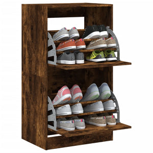 Schuhschrank Räuchereiche mit 2 Klappen