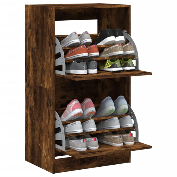 Schuhschrank Räuchereiche mit 2 Klappen