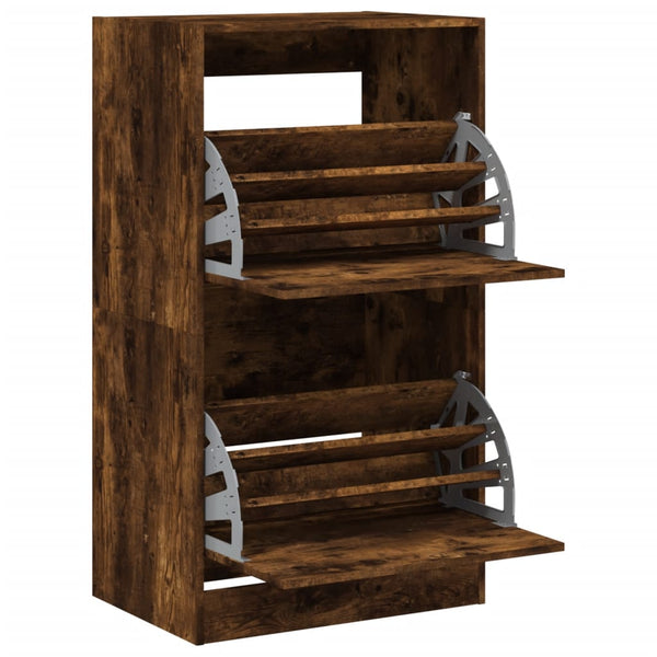 Schuhschrank Räuchereiche mit 2 Klappen