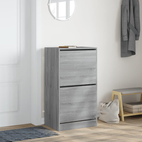 Schuhschrank Grau Sonoma 60x42x108 cm