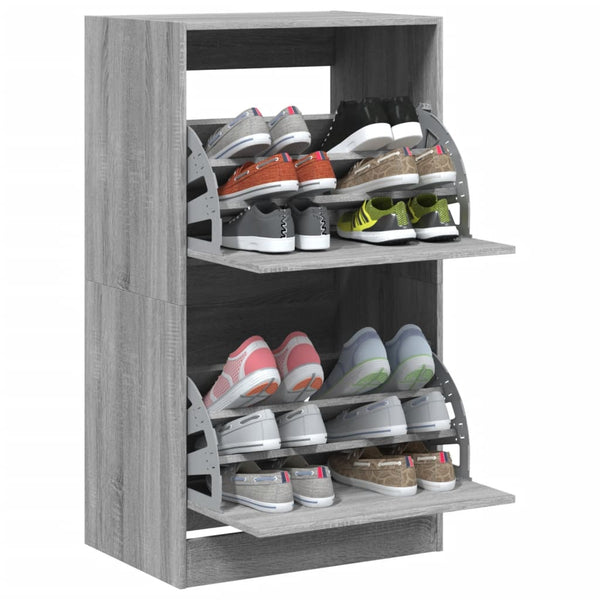 Schuhschrank Grau Sonoma 60x42x108 cm