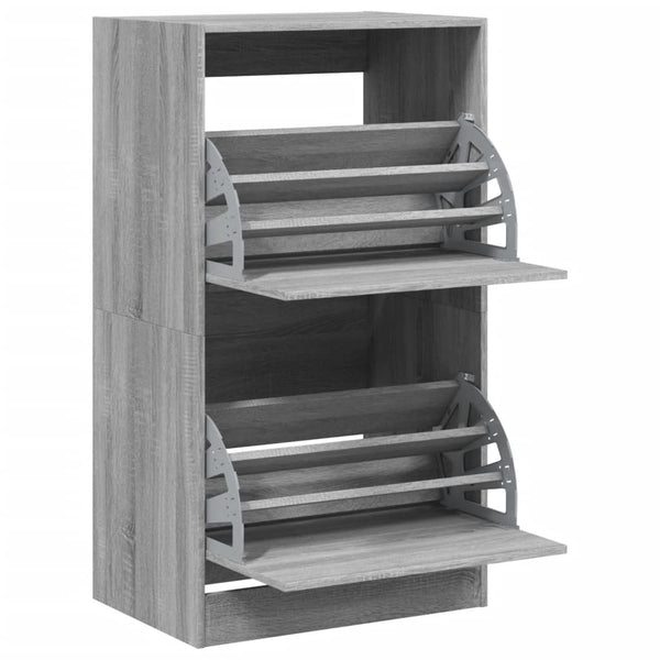 Schuhschrank Grau Sonoma 60x42x108 cm