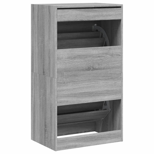 Schuhschrank Grau Sonoma 60x42x108 cm