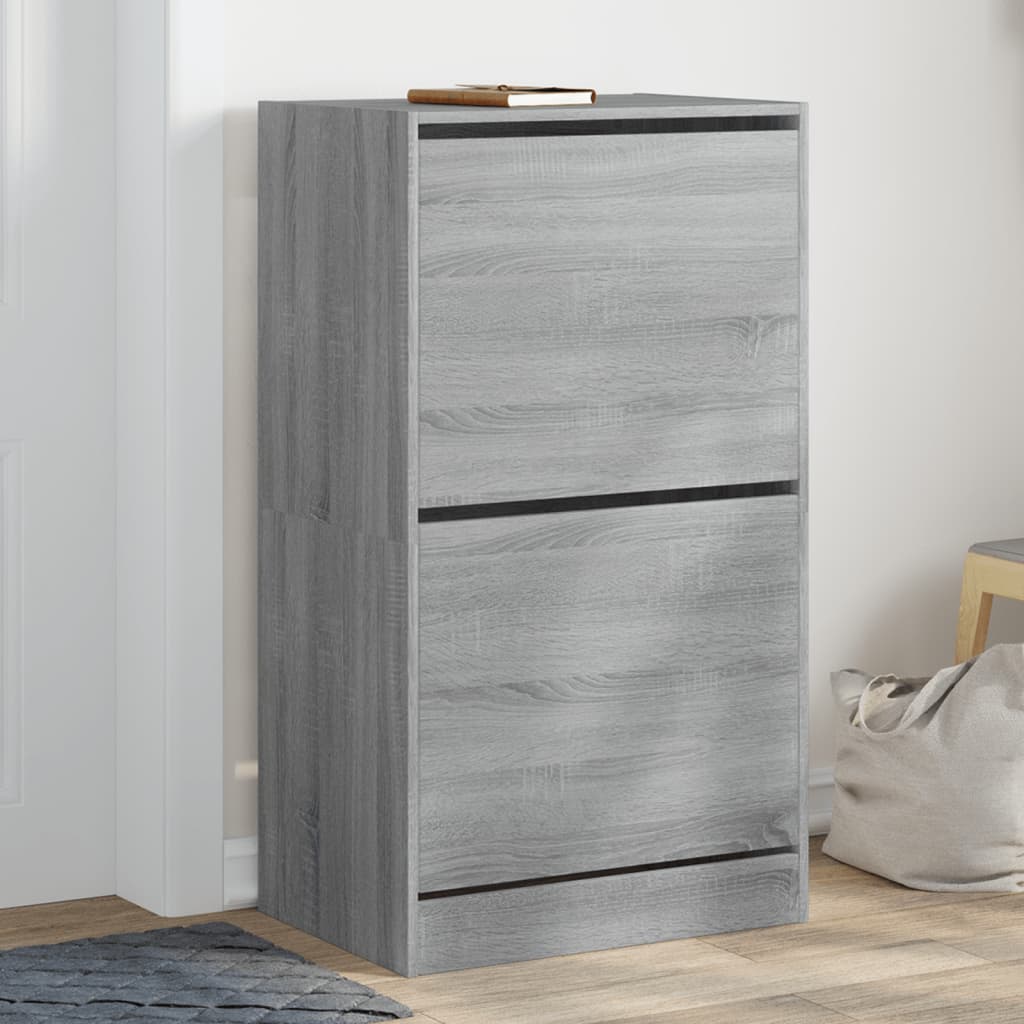 Schuhschrank Grau Sonoma 60x42x108 cm