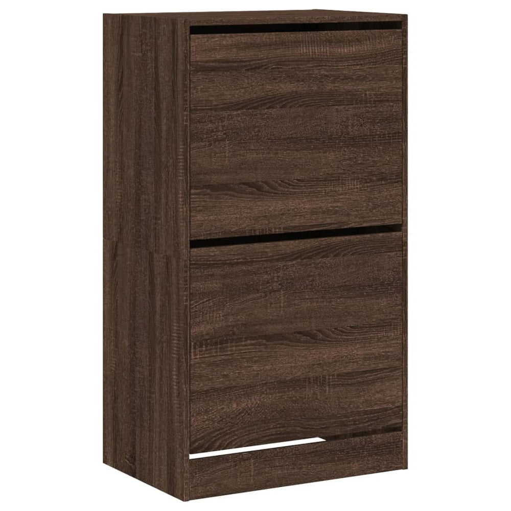 Schuhschrank Braun Eiche-Optik, 2 Klappen