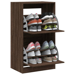 Schuhschrank Braun Eiche-Optik, 2 Klappen