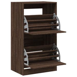Schuhschrank Braun Eiche-Optik, 2 Klappen