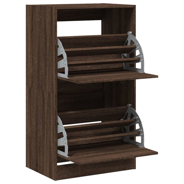 Schuhschrank Braun Eiche-Optik, 2 Klappen