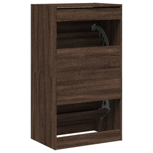 Schuhschrank Braun Eiche-Optik, 2 Klappen