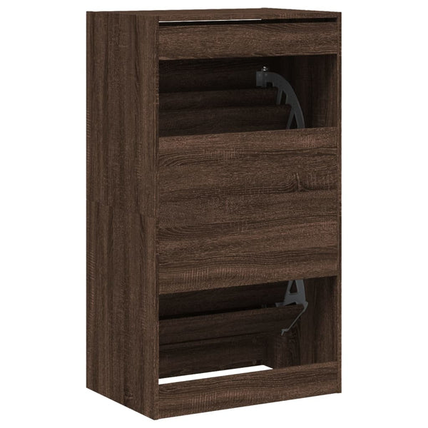 Schuhschrank Braun Eiche-Optik, 2 Klappen