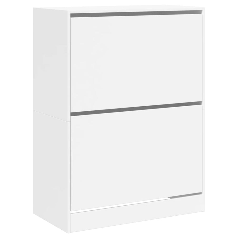Schuhschrank Weiß mit 2 Klappen 80x108 cm