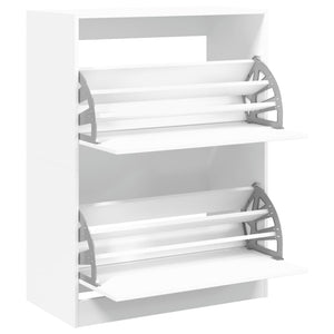 Schuhschrank Weiß mit 2 Klappen 80x108 cm