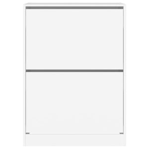 Schuhschrank Weiß mit 2 Klappen 80x108 cm