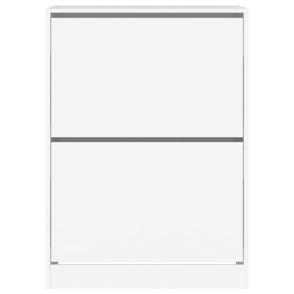 Schuhschrank Weiß mit 2 Klappen 80x108 cm