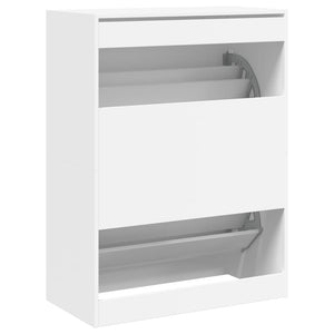 Schuhschrank Weiß mit 2 Klappen 80x108 cm