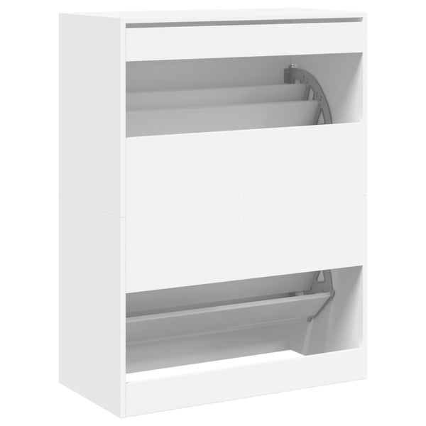 Schuhschrank Weiß mit 2 Klappen 80x108 cm