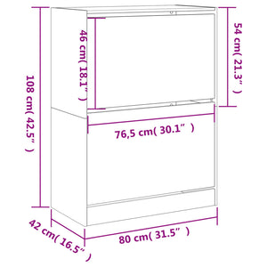 Schuhschrank Sonoma-Eiche, 80 cm