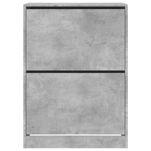 Meuble à chaussures vidaXL avec 2 abattants Gris béton 80x42x108 cm