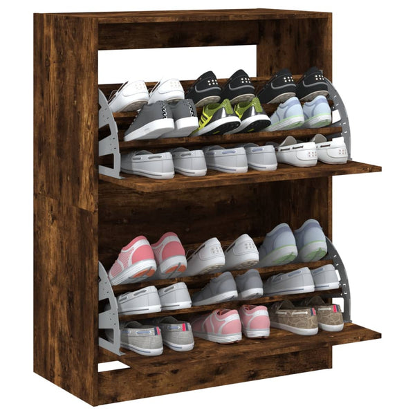 Schuhschrank Räuchereiche mit 2 Klappen